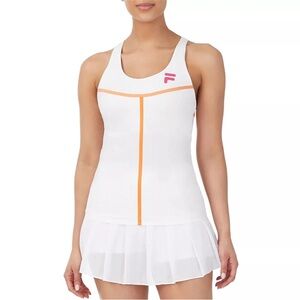 Fila X Christopher Bevans Women's White Tank Top With Orange Accents NWT size L